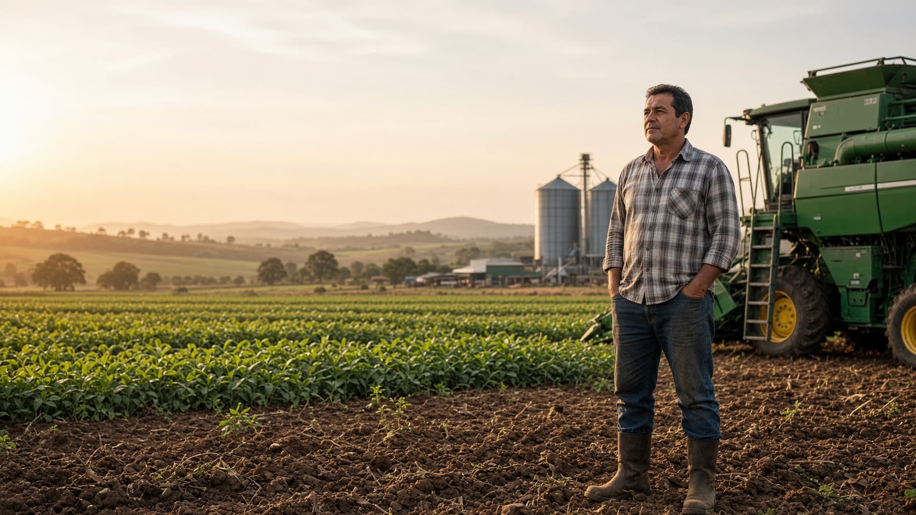 Produtor rural em propriedade agrícola
